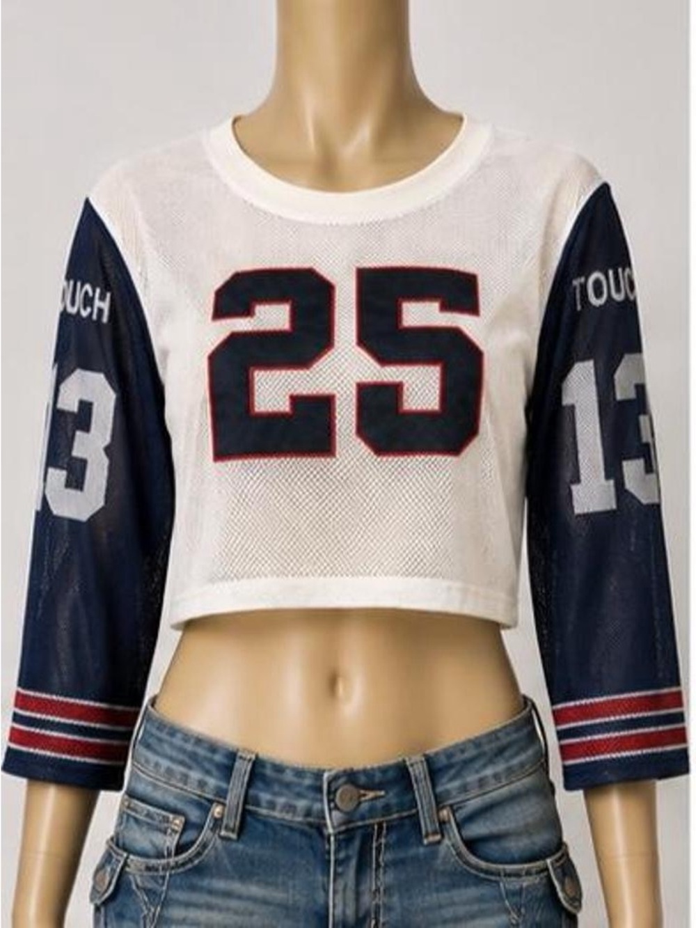 Y2K / 2000s Inspired Retrofox Mesh Jersey Crop Top